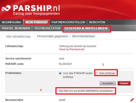 parship profiel verwijderen|Parship Opzeggen